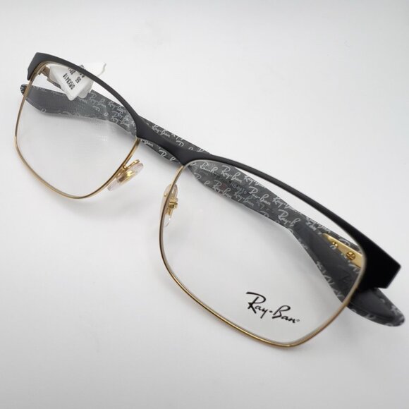 Ray Ban RB 8416 3014 Eyeglass Frames Carbon Black Gold Square 55-17-145 $224 - Picture 9 of 12